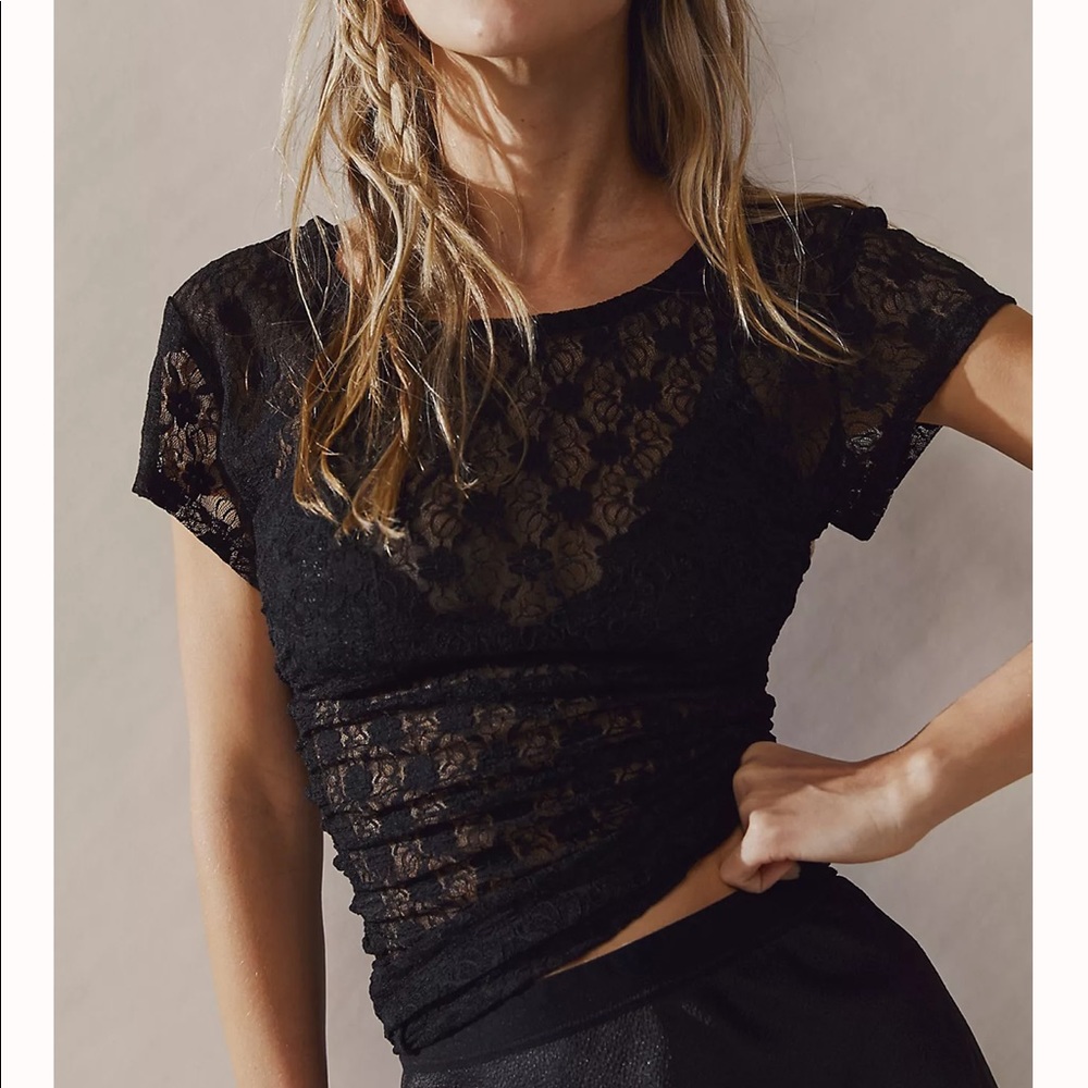 Intimately Free People  lace Baby Tee